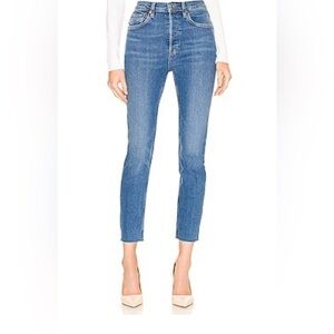 Re/Done 90s High Rise Ankle Crop French Blue 26 NEW